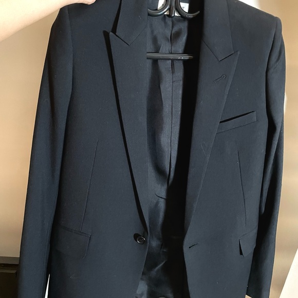 [New with Tags] SINGLE-BREASTED TUBE JACKET IN GABARDINE SAINT LAURENT - Picture 2 of 6